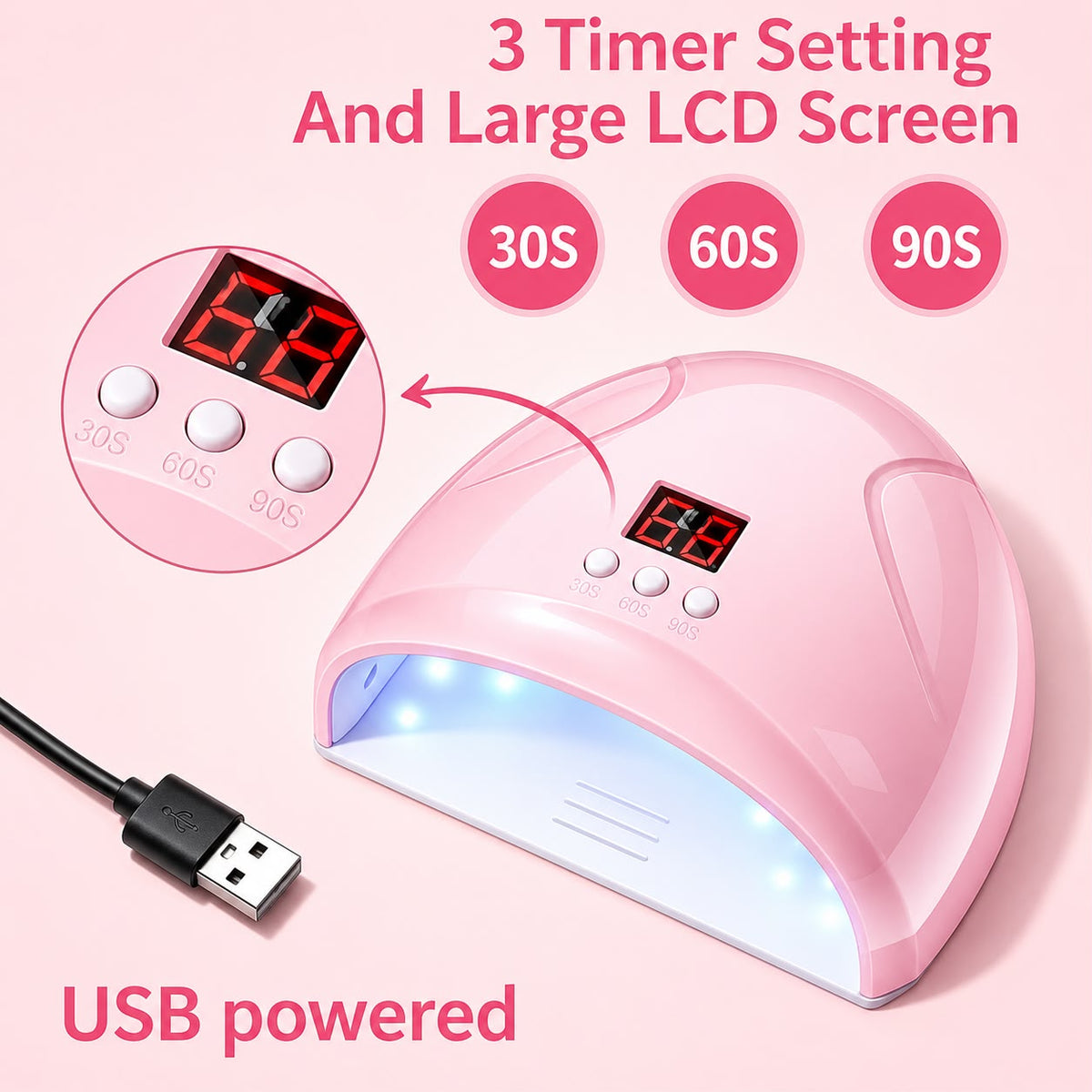 UV/LED Nai Lamp (Pink)